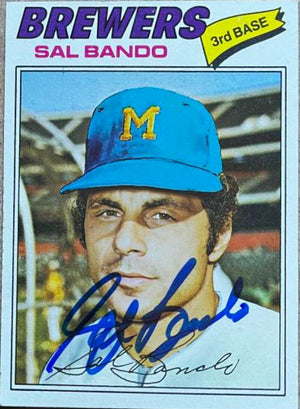 Sal Bando Signed 1977 Topps Baseball Card - Milwaukee Brewers