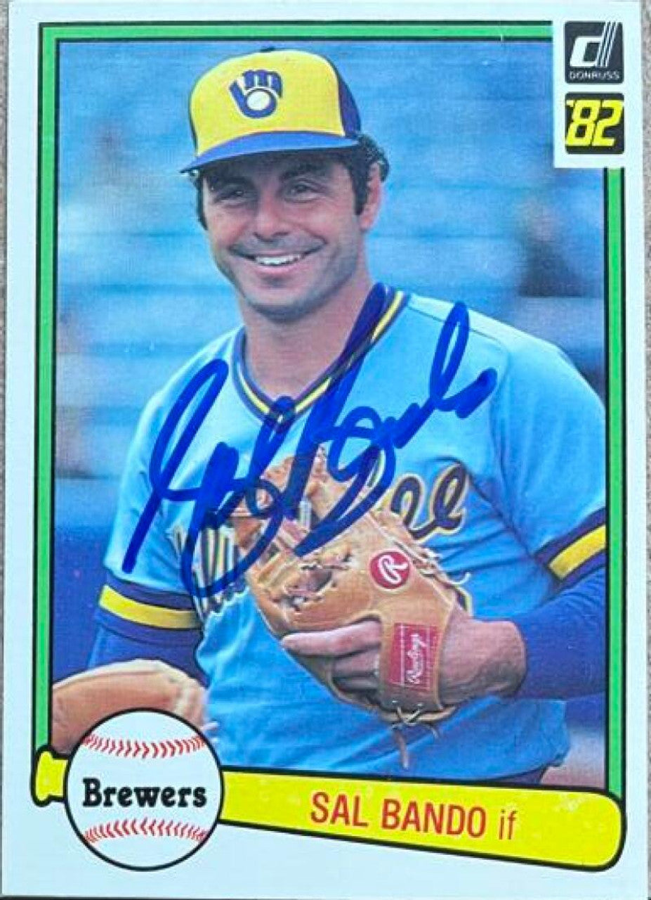 Sal Bando Signed 1982 Donruss Baseball Card - Milwaukee Brewers