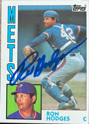 Ron Hodges Signed 1984 Topps Baseball Card - New York Mets
