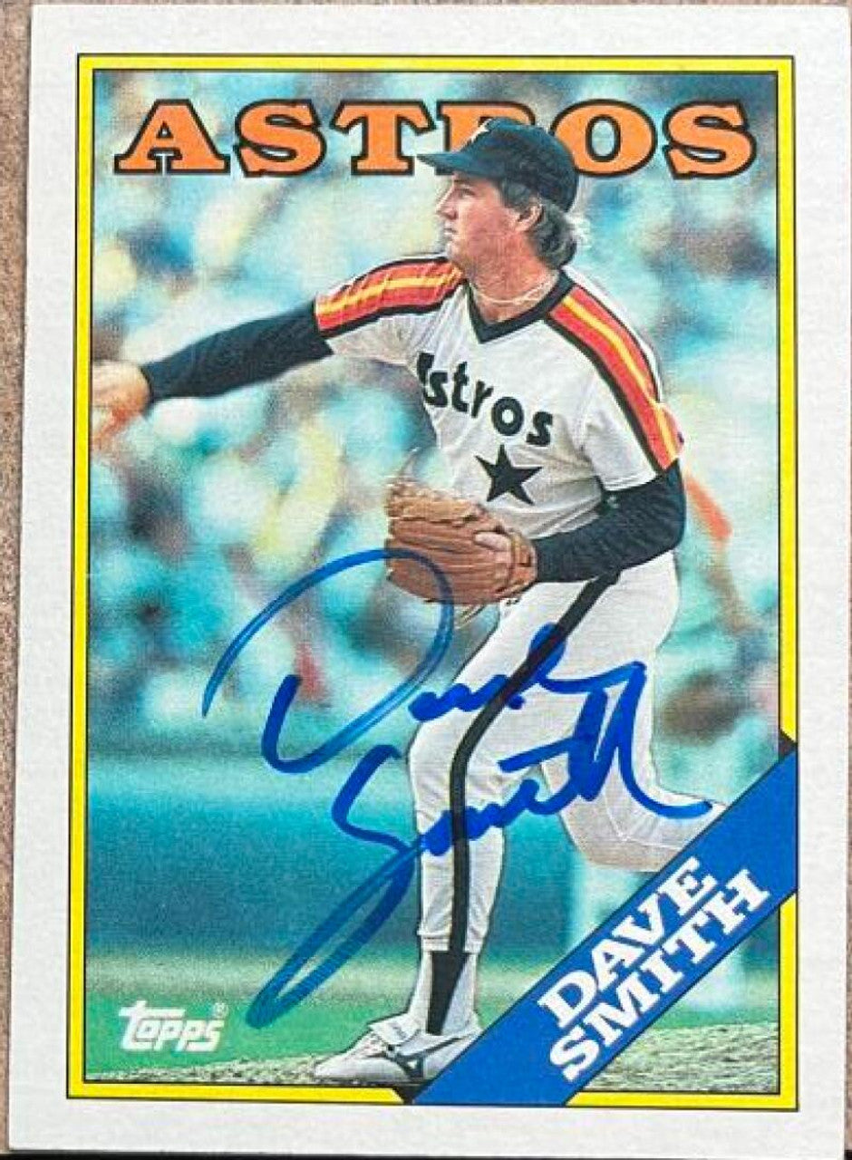 Dave Smith Signed 1988 Topps Baseball Card - Houston Astros