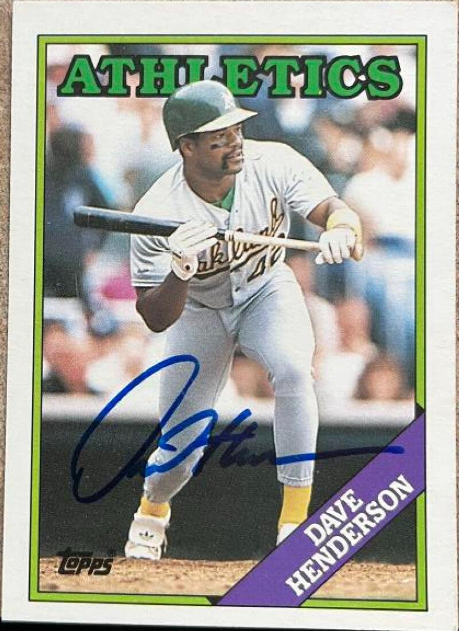 Dave Henderson Signed 1988 Topps Traded Baseball Card - Oakland A's