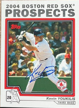 Kevin Youkilis Signed 2004 Topps Traded & Rookies Baseball Card - Boston Red Sox