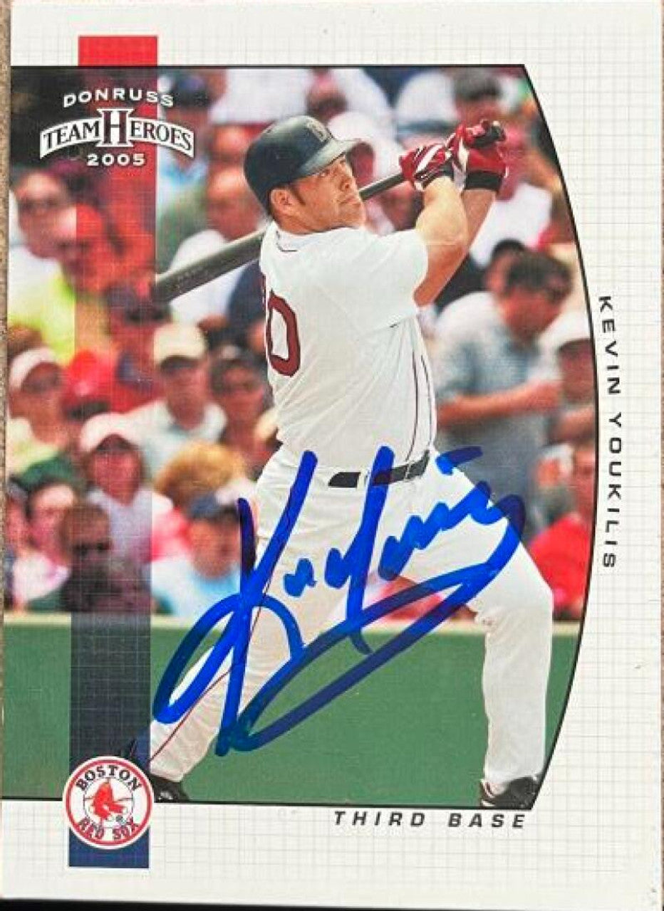 Kevin Youkilis Signed 2005 Donruss Team Heroes Baseball Card - Boston Red Sox