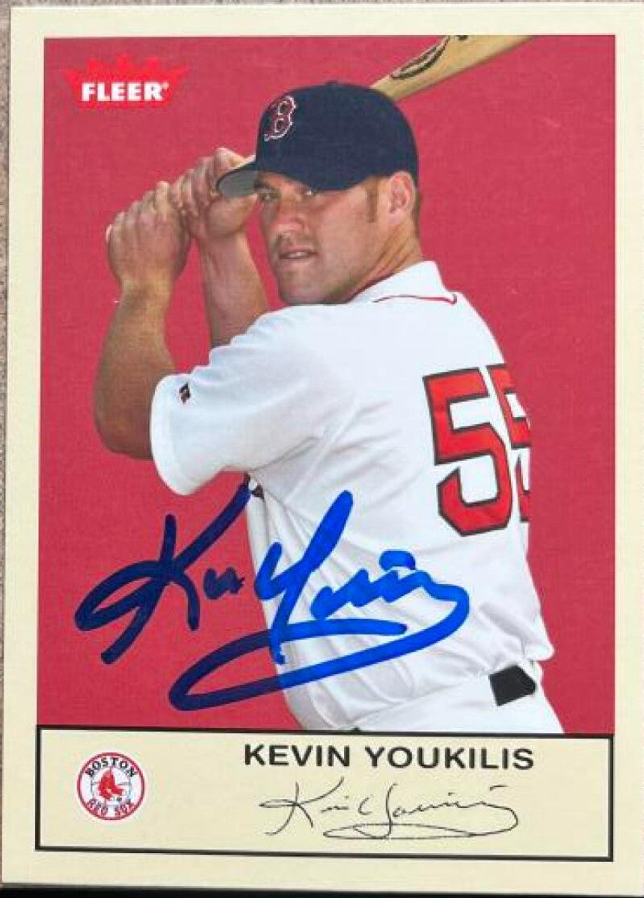 Kevin Youkilis Signed 2005 Fleer Tradition Baseball Card - Boston Red Sox