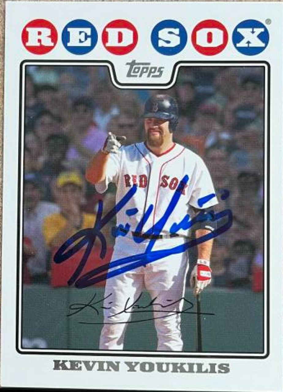 Kevin Youkilis Signed 2008 Topps Baseball Card - Boston Red Sox #104