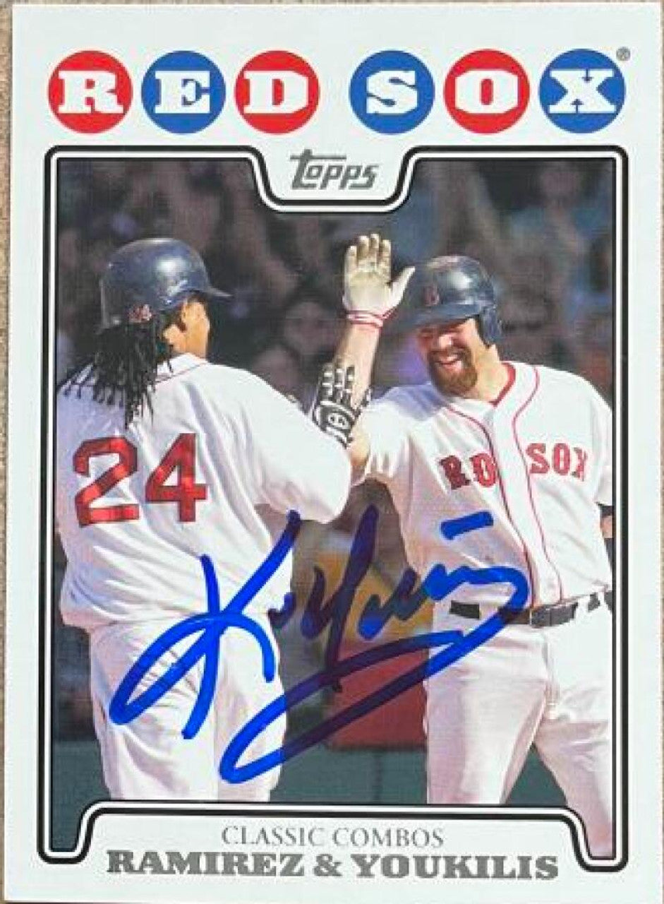 Kevin Youkilis Signed 2008 Topps Baseball Card - Boston Red Sox #258