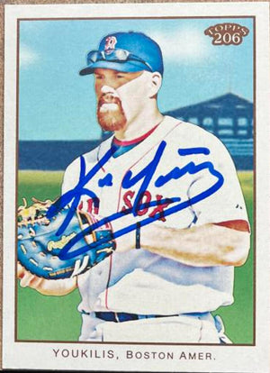 Kevin Youkilis Signed 2009 Topps 206 Baseball Card - Boston Red Sox