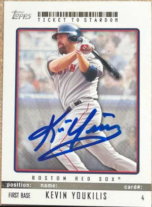 Kevin Youkilis Signed 2009 Topps Ticket to Stardom Baseball Card - Boston Red Sox