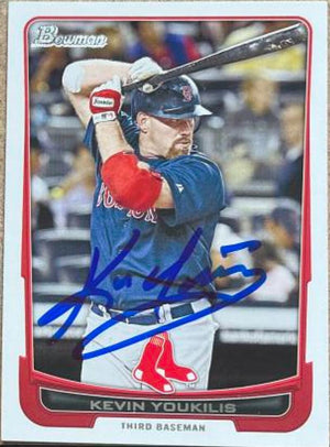 Kevin Youkilis Signed 2012 Bowman Baseball Card - Boston Red Sox