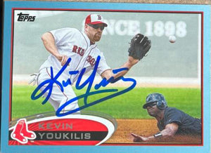 Kevin Youkilis Signed 2012 Topps Blue Baseball Card - Boston Red Sox