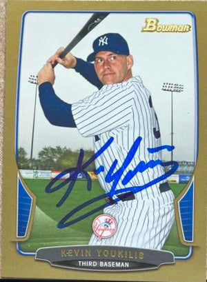 Kevin Youkilis Signed 2013 Bowman Gold Baseball Card - New York Yankees