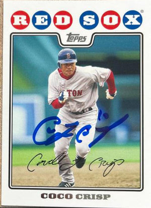 Coco Crisp Signed 2008 Topps Baseball Card - Boston Red Sox