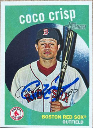 Coco Crisp Signed 2008 Topps Heritage Baseball Card - Boston Red Sox