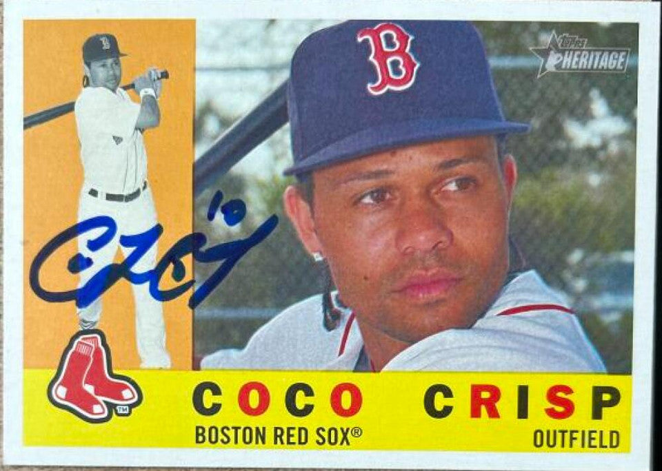 Coco Crisp Signed 2009 Topps Heritage Baseball Card - Boston Red Sox