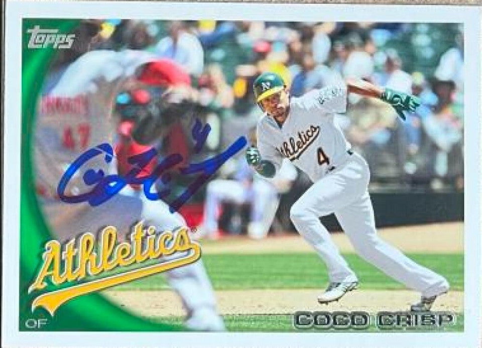 Coco Crisp Signed 2010 Topps Update Baseball Card - Oakland A's