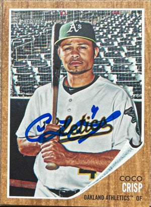 Coco Crisp Signed 2011 Topps Heritage Baseball Card - Oakland A's