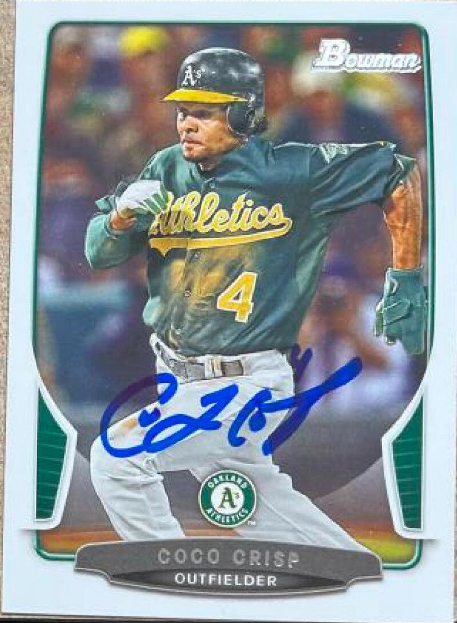 Coco Crisp Signed 2013 Bowman Baseball Card - Oakland A's