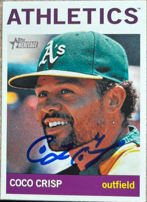 Coco Crisp Signed 2013 Topps Heritage Baseball Card - Oakland A's