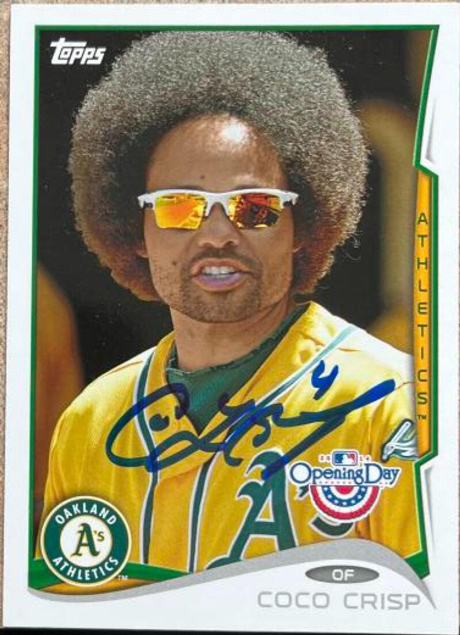 Coco Crisp Signed 2014 Topps Opening Day Baseball Card - Oakland A's