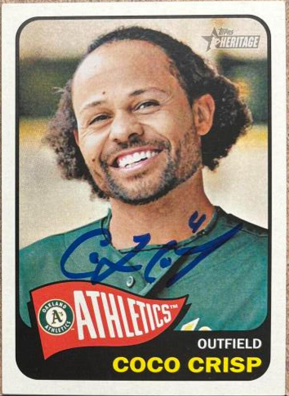 Coco Crisp Signed 2014 Topps Heritage Baseball Card - Oakland A's