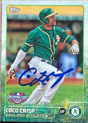 Coco Crisp Signed 2015 Topps Opening Day Baseball Card - Oakland A's