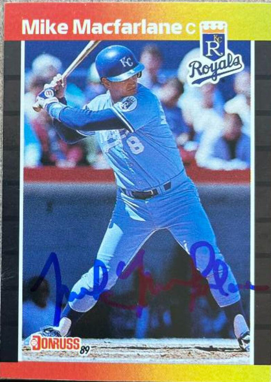 Mike MacFarlane Signed 1989 Donruss Baseball Card - Kansas City Royals