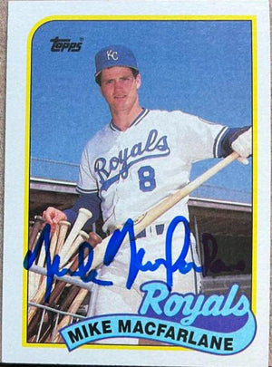 Mike MacFarlane Signed 1989 Topps Baseball Card - Kansas City Royals