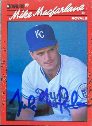 Mike MacFarlane Signed 1990 Donruss Baseball Card - Kansas City Royals