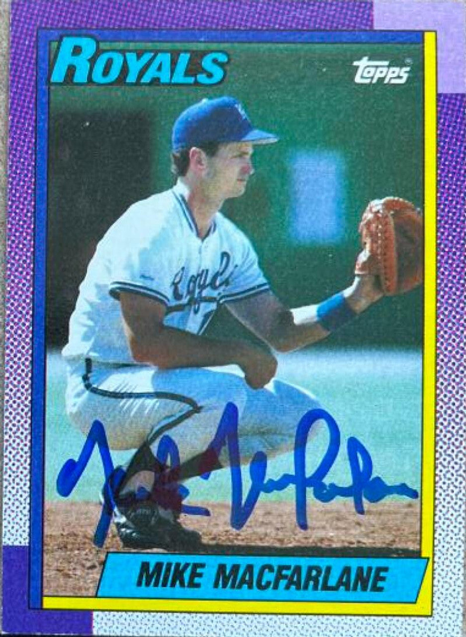 Mike MacFarlane Signed 1990 Topps Baseball Card - Kansas City Royals