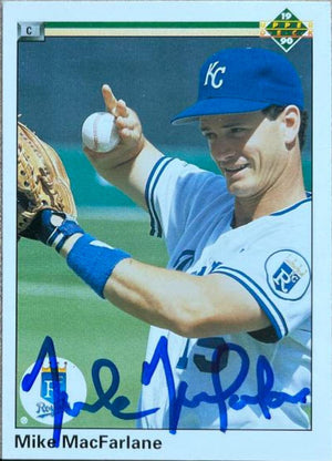 Mike MacFarlane Signed 1990 Upper Deck Baseball Card - Kansas City Royals