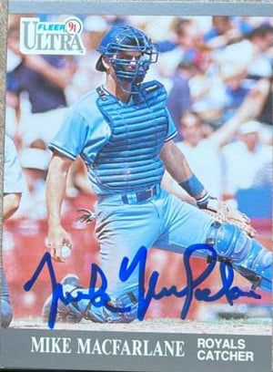 Mike MacFarlane Signed 1991 Fleer Ultra Baseball Card - Kansas City Royals