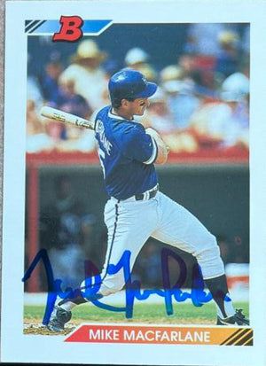 Mike MacFarlane Signed 1992 Bowman Baseball Card - Kansas City Royals