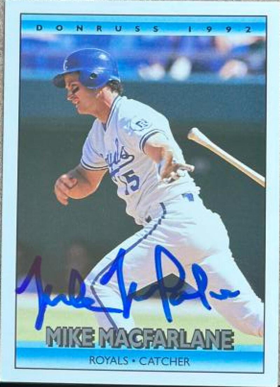 Mike MacFarlane Signed 1992 Donruss Baseball Card - Kansas City Royals