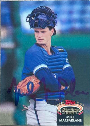 Mike MacFarlane Signed 1992 Stadium Club Baseball Card - Kansas City Royals