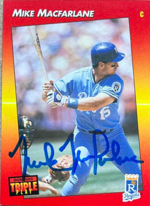 Mike MacFarlane Signed 1992 Triple Play Baseball Card - Kansas City Royals