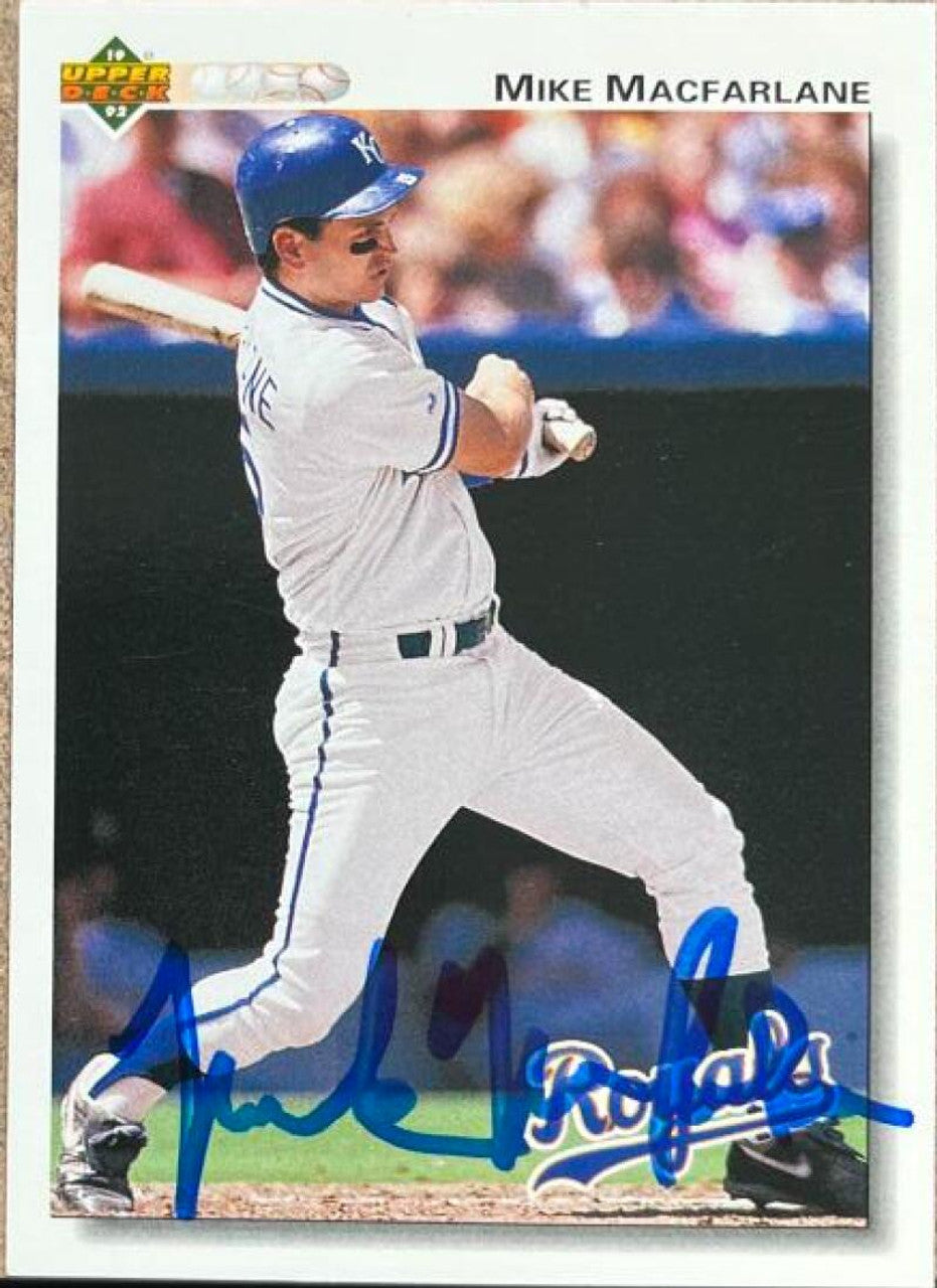 Mike MacFarlane Signed 1992 Upper Deck Baseball Card - Kansas City Royals