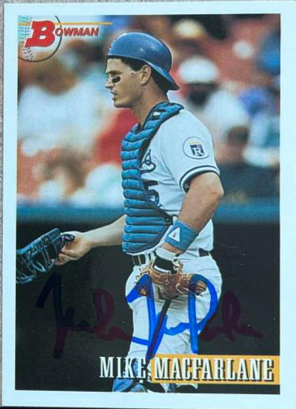 Mike MacFarlane Signed 1993 Bowman Baseball Card - Kansas City Royals