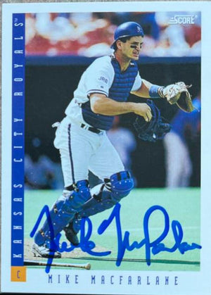 Mike MacFarlane Signed 1993 Score Baseball Card - Kansas City Royals