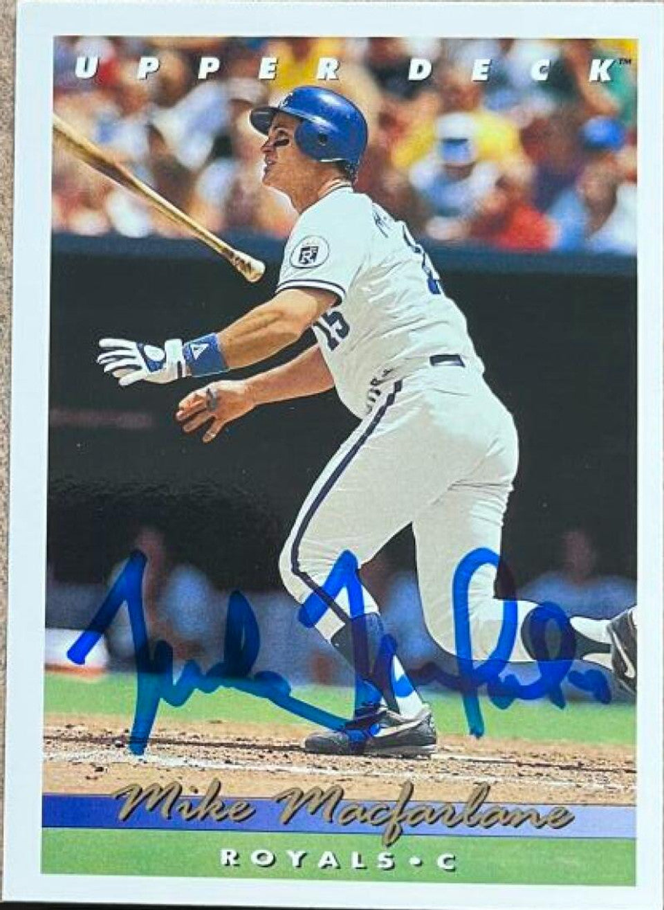 Mike MacFarlane Signed 1993 Upper Deck Baseball Card - Kansas City Royals