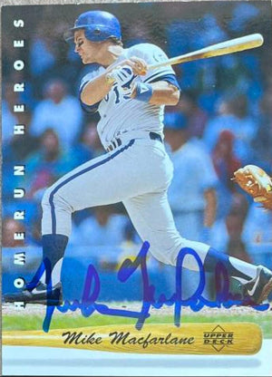 Mike MacFarlane Signed 1993 Upper Deck Home Run Heroes Baseball Card - Kansas City Royals