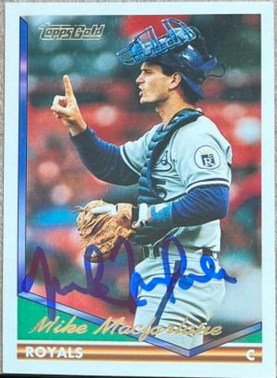 Mike MacFarlane Signed 1994 Topps Gold Baseball Card - Kansas City Royals