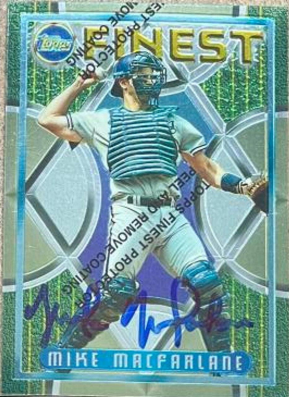 Mike MacFarlane Signed 1995 Topps Finest Baseball Card - Kansas City Royals