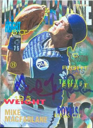 Mike MacFarlane Signed 1995 Fleer Baseball Card - Kansas City Royals