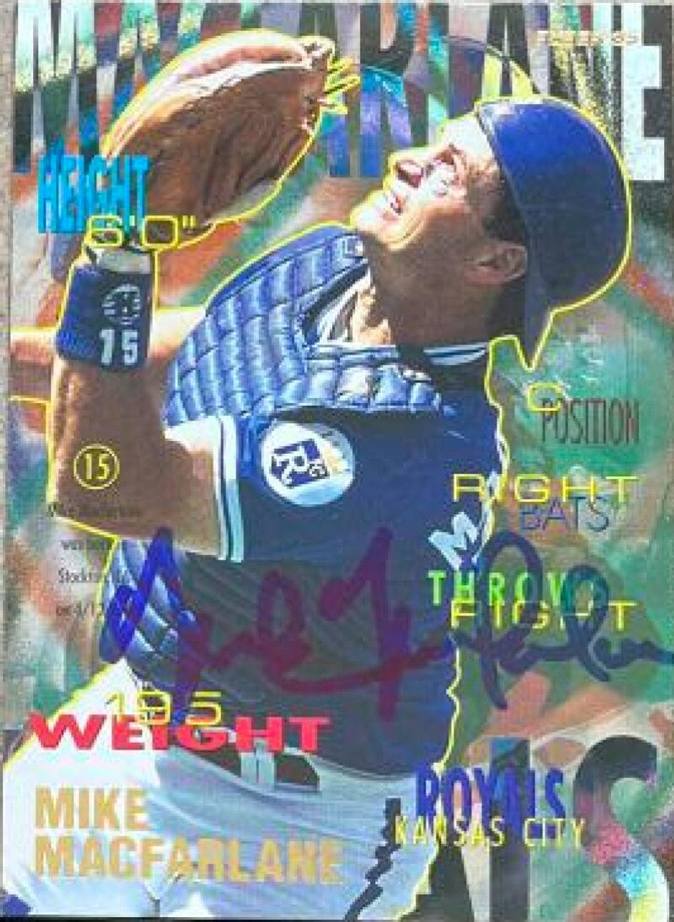 Mike MacFarlane Signed 1995 Fleer Baseball Card - Kansas City Royals