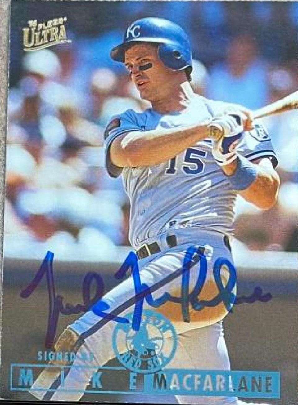 Mike MacFarlane Signed 1995 Fleer Ultra Baseball Card - Kansas City Royals