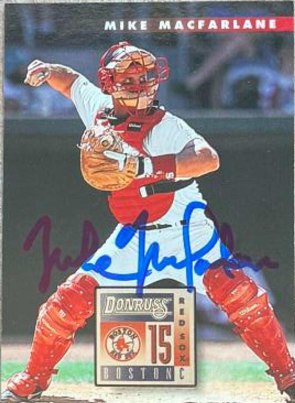 Mike MacFarlane Signed 1996 Donruss Baseball Card - Boston Red Sox