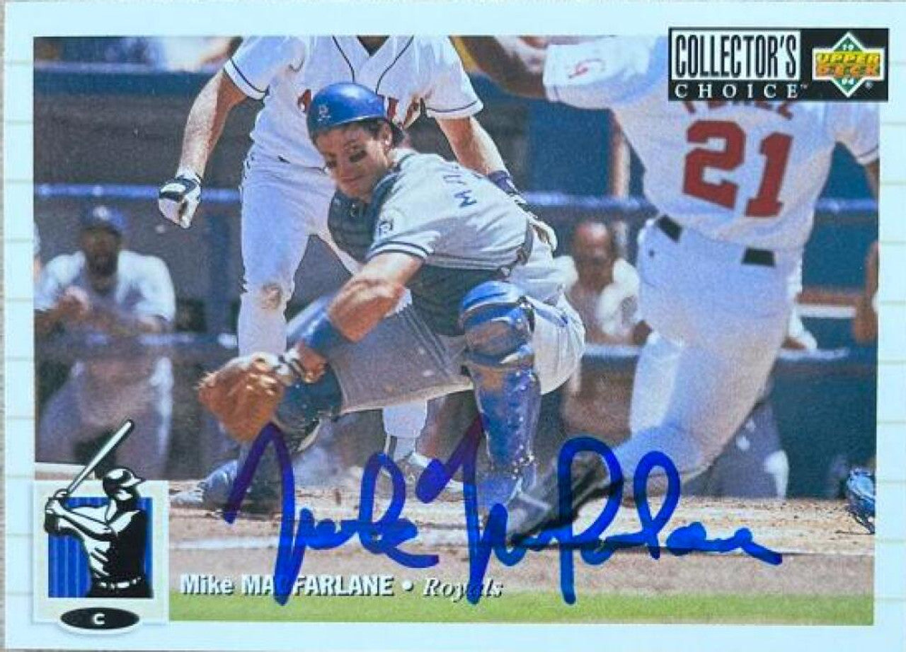 Mike MacFarlane Signed 1994 Collector's Choice Baseball Card - Kansas City Royals