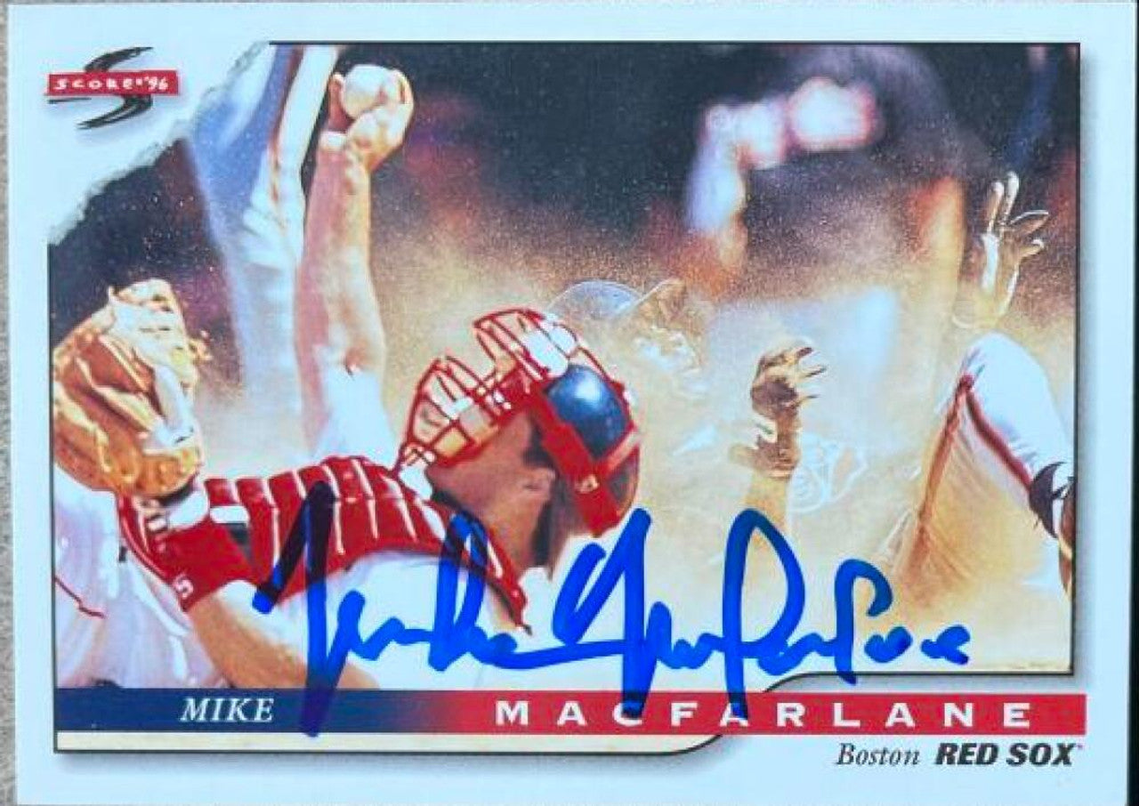 Mike MacFarlane Signed 1996 Score Baseball Card - Boston Red Sox