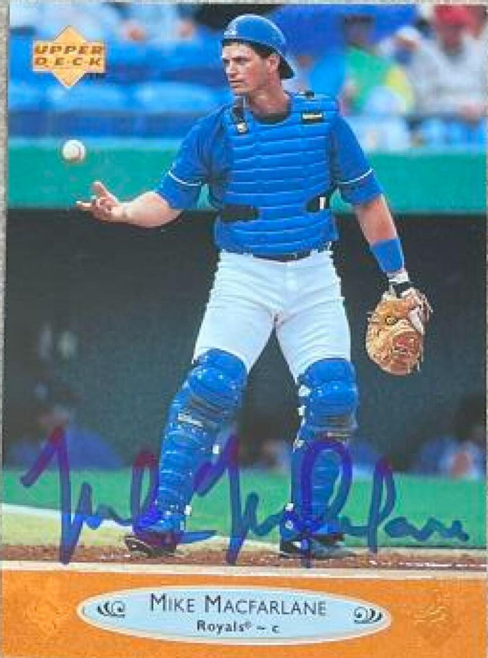 Mike MacFarlane Signed 1996 Upper Deck Baseball Card - Kansas City Royals