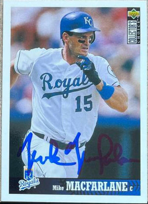 Mike MacFarlane Signed 1997 Collector's Choice Baseball Card - Kansas City Royals